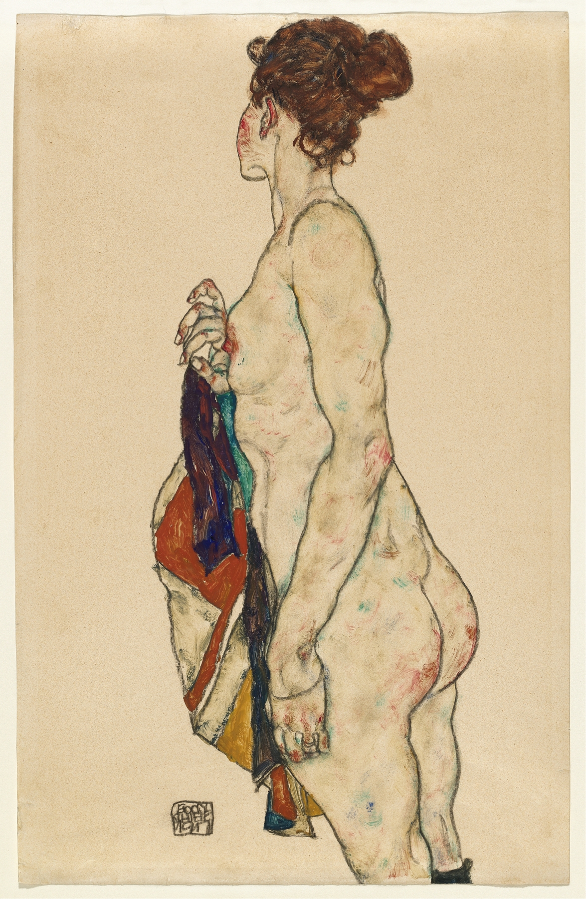 Standing Nude with a Patterned Robe (1917)