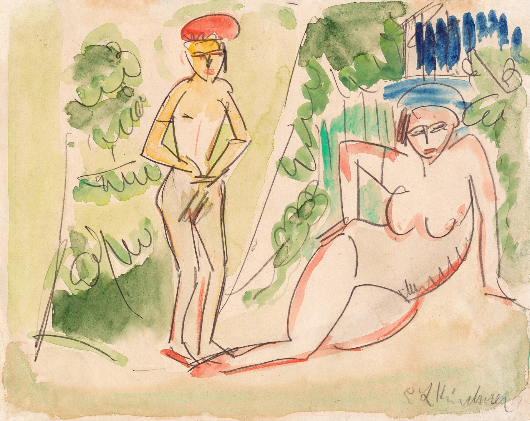 Two Bathers near the Woods (1910-1911)