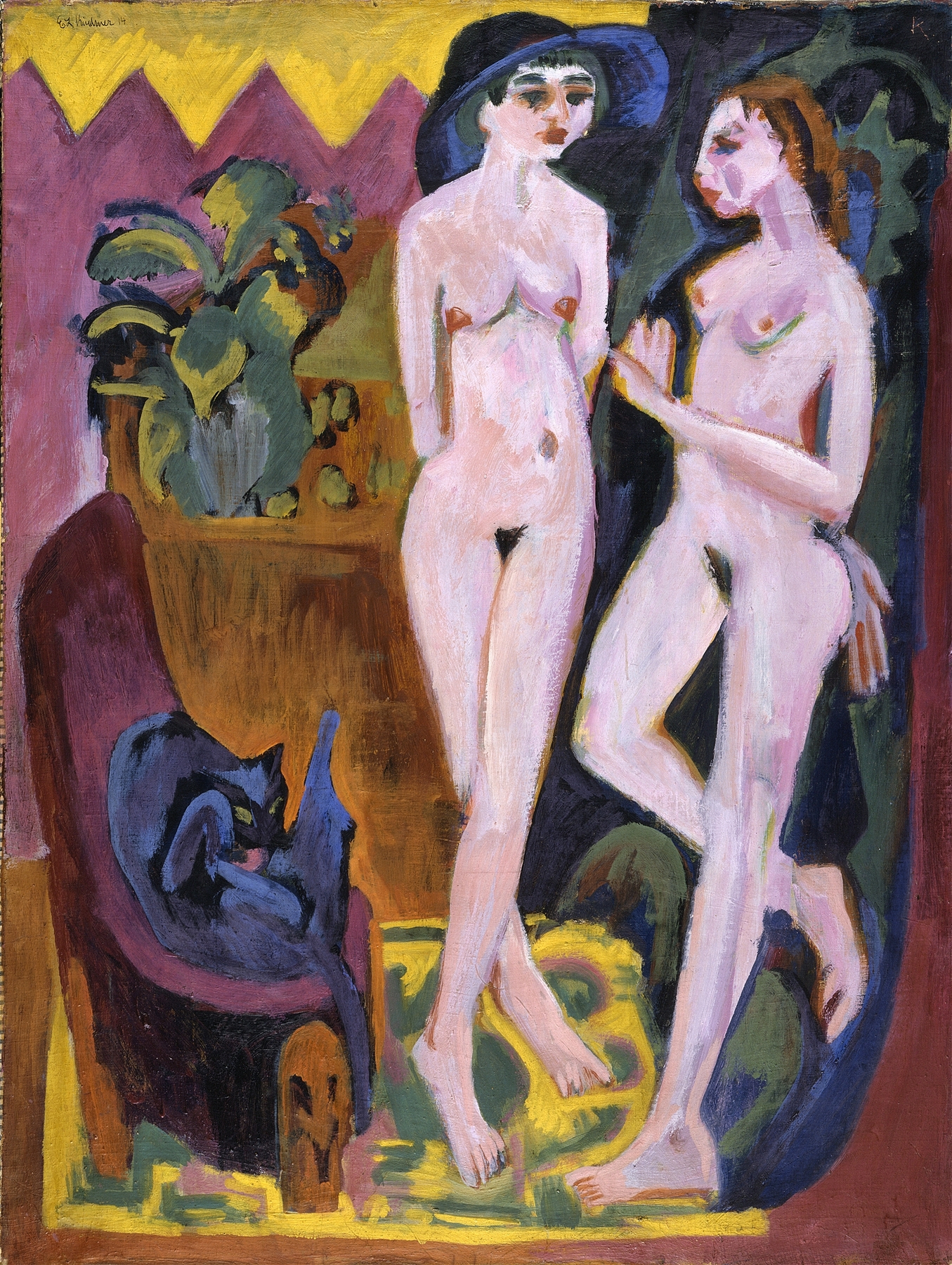 Two Nudes in a Room (1914)