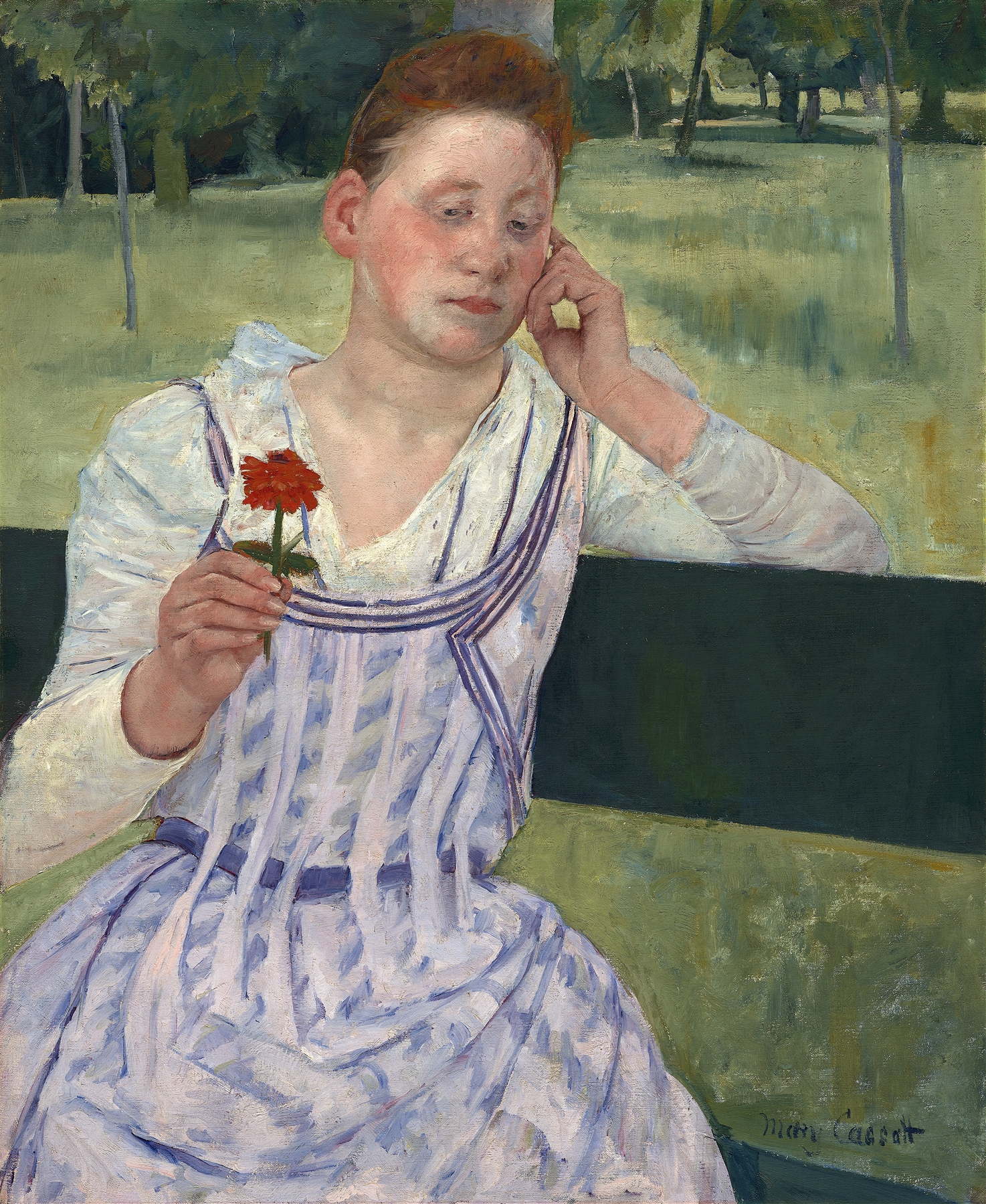 Woman with a Red Zinnia (1891)