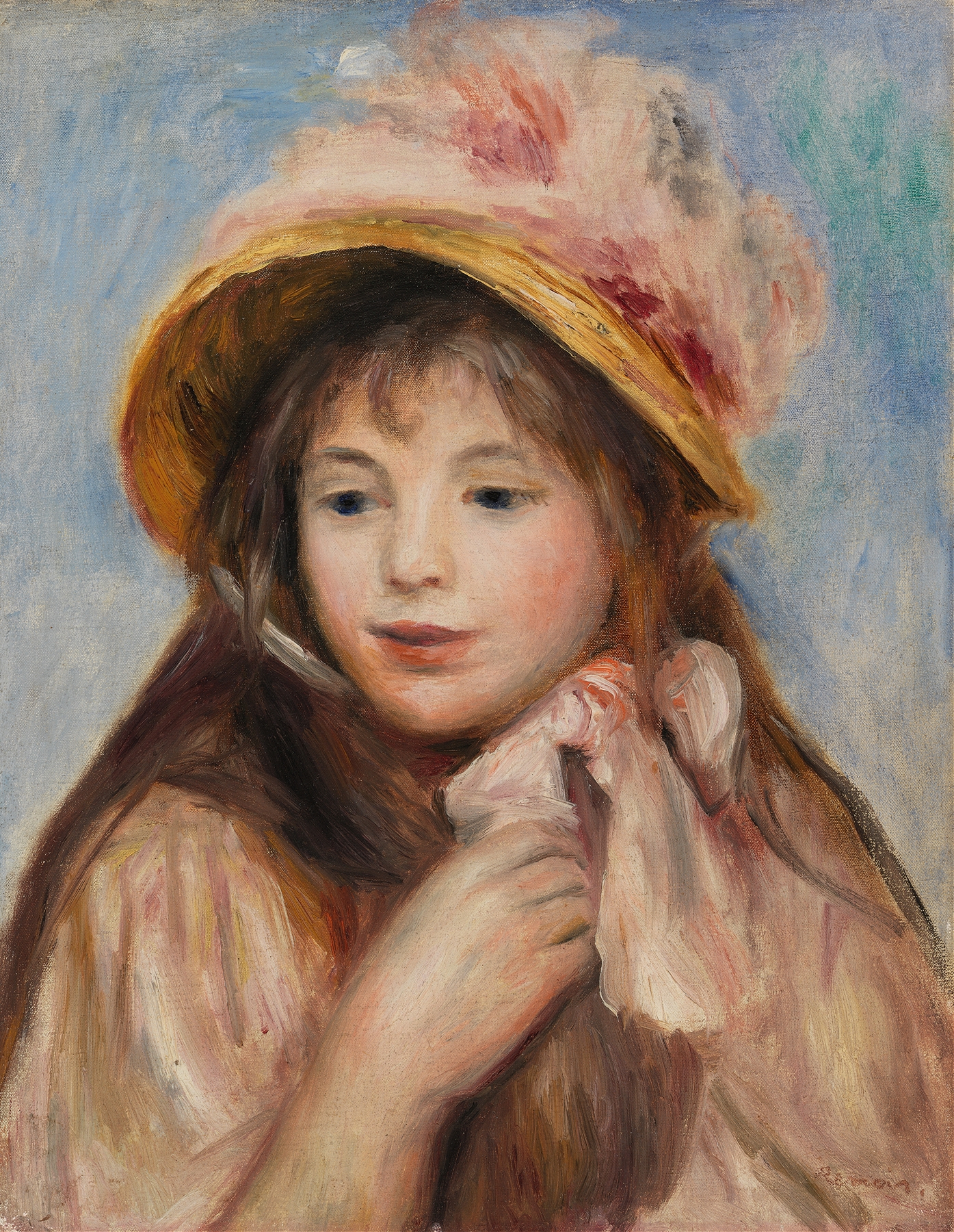 Girl with Pink Bonnet (Jeune fille au chapeau rose) (1894)