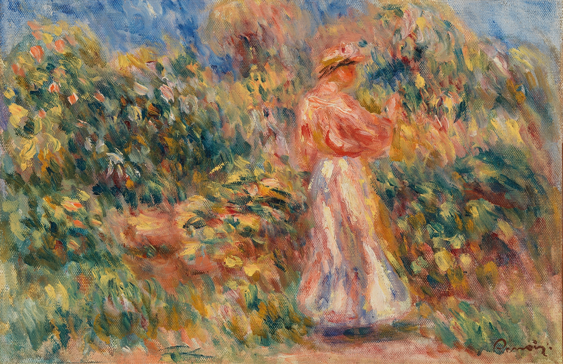 Landscape with Woman in Pink and White (Paysage avec femme en rose et blanc) (1916)