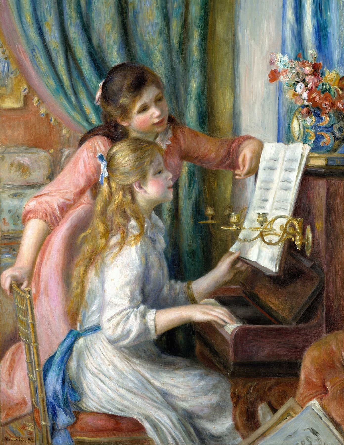 Two Young Girls at the Piano (1892)