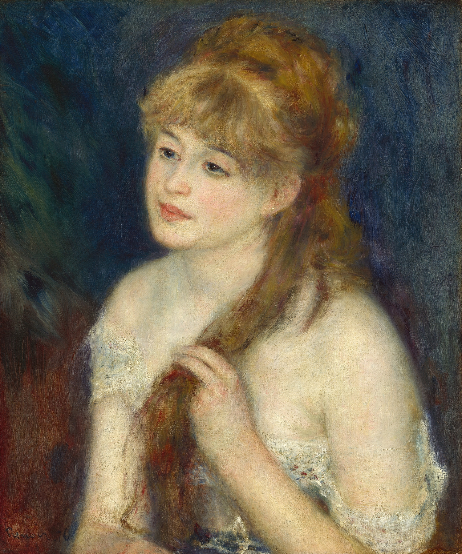 Young Woman Braiding Her Hair (1876)
