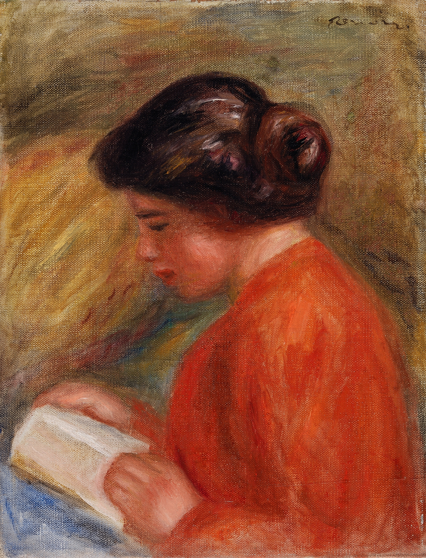 Young Woman Reading (Jeune femme lisant, buste) (c. 1909)
