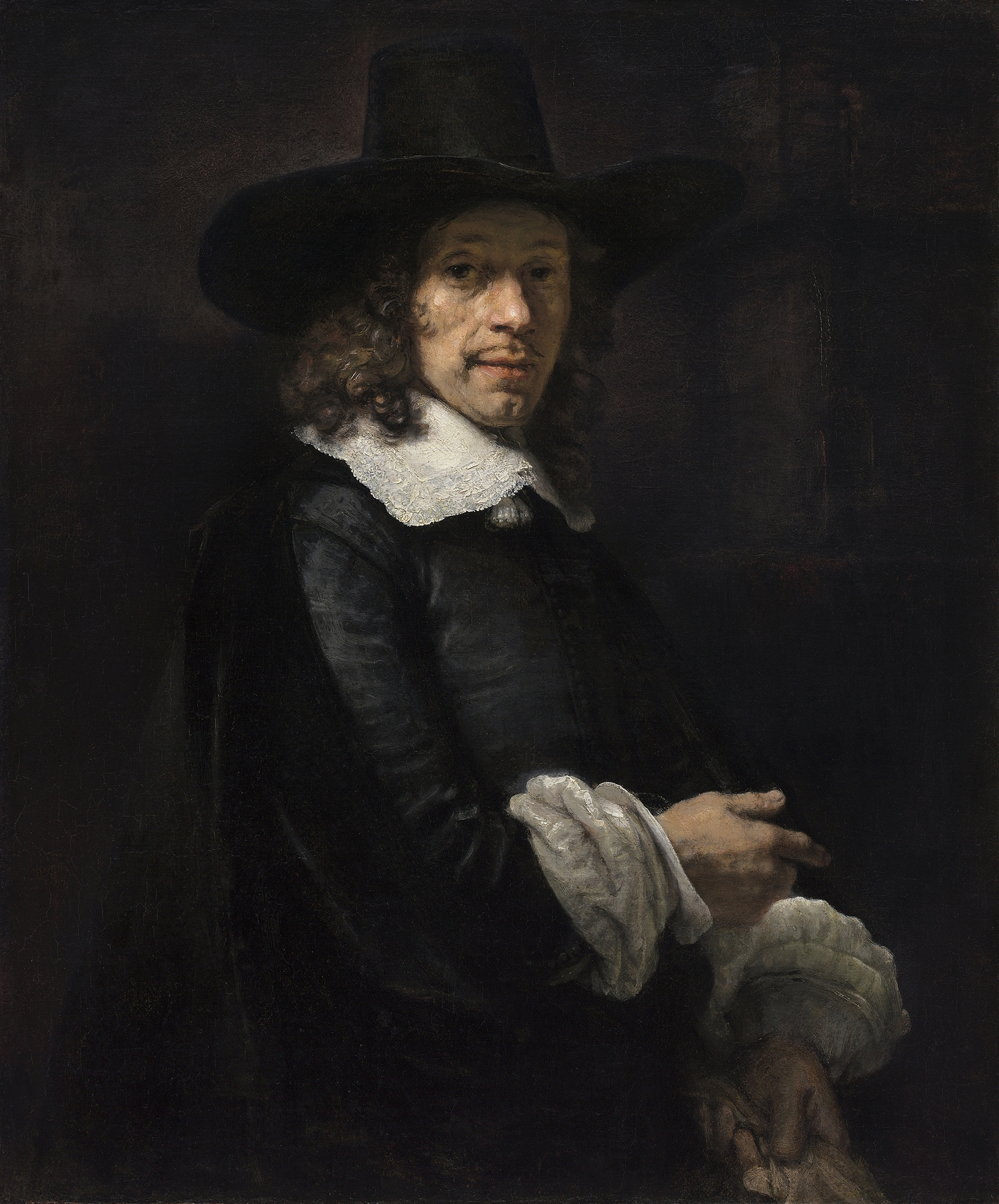 Portrait of a Gentleman with a Tall Hat and Gloves (c. 1656-1658)