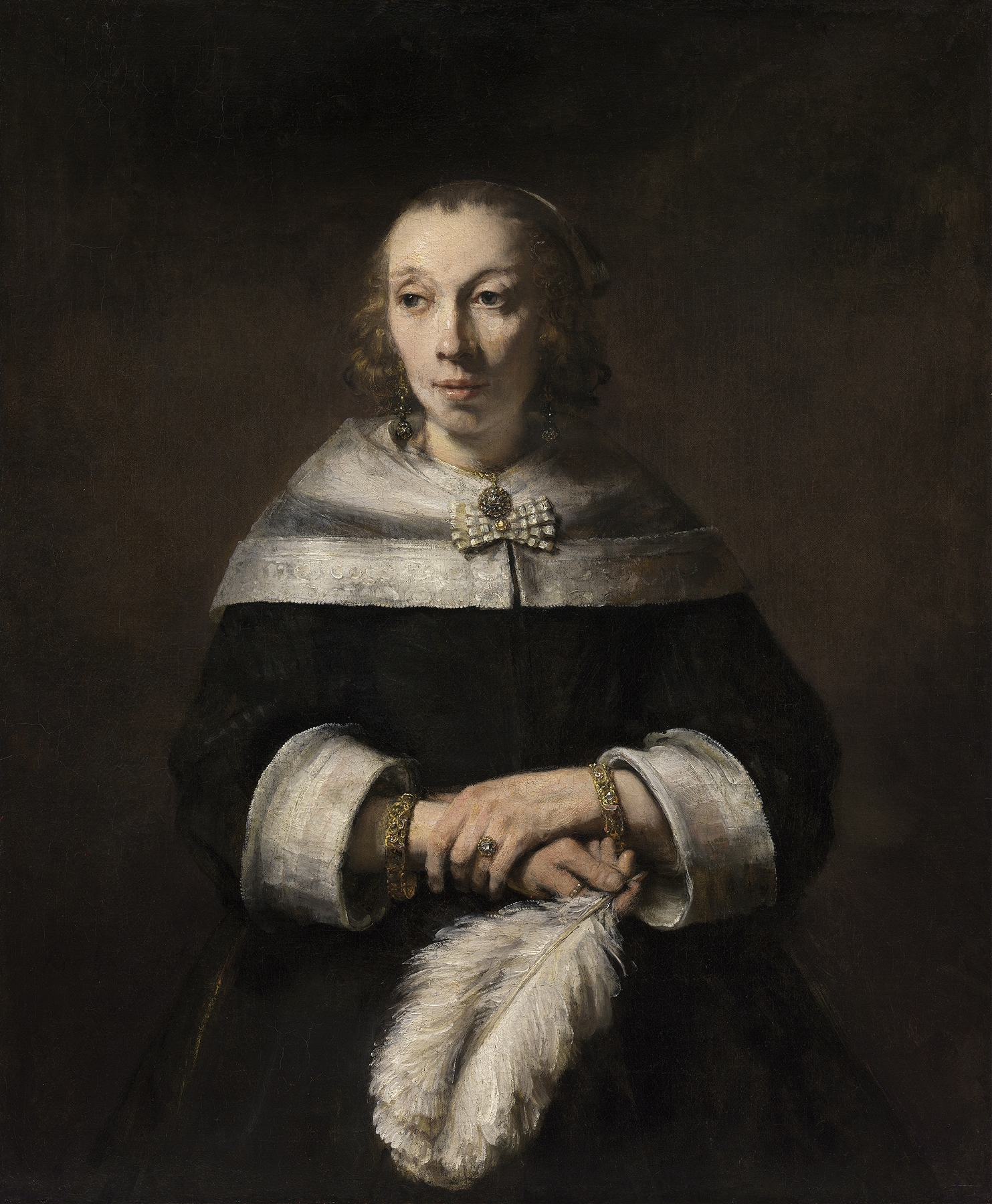 Portrait of a Lady with an Ostrich-Feather Fan (c. 1656-1658)
