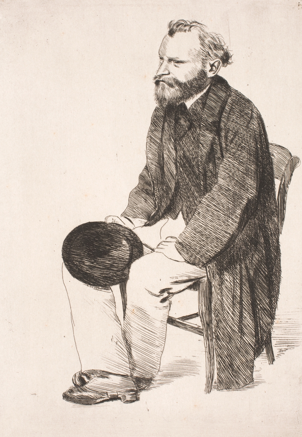 Manet seated. Turned to the left (1864)
