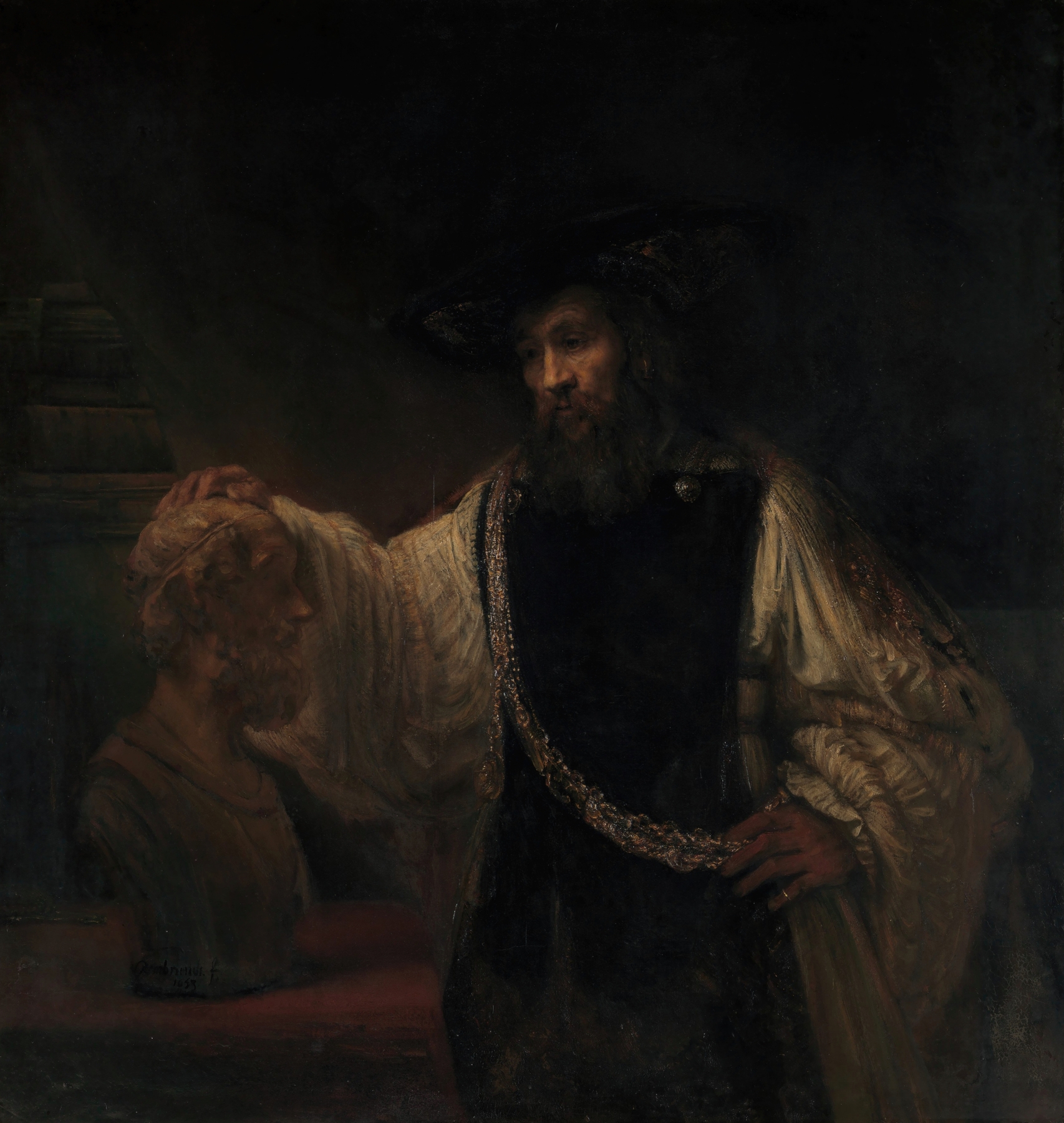 Aristotle with a Bust of Homer (1653)