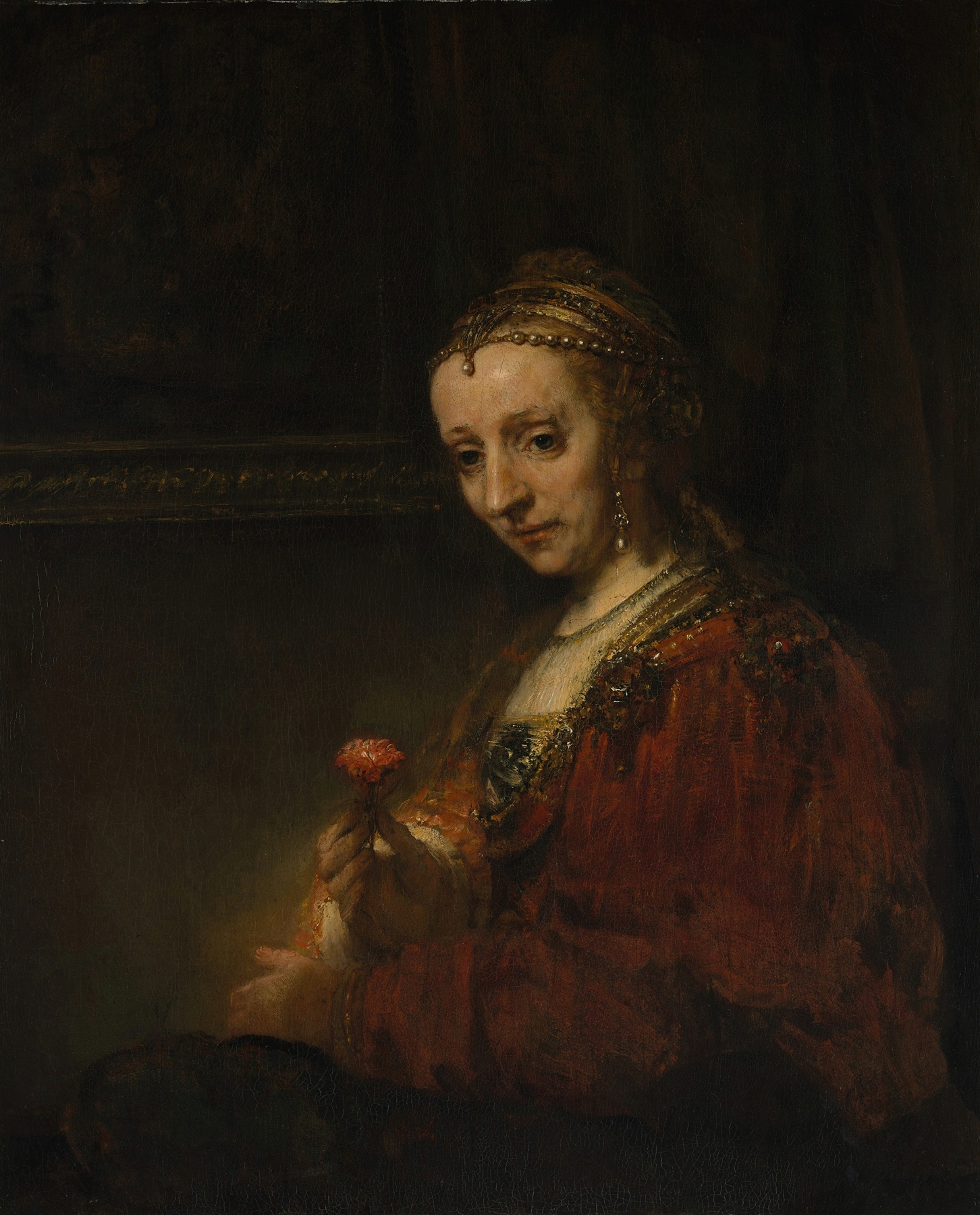 Woman with a Pink (early 1660s)