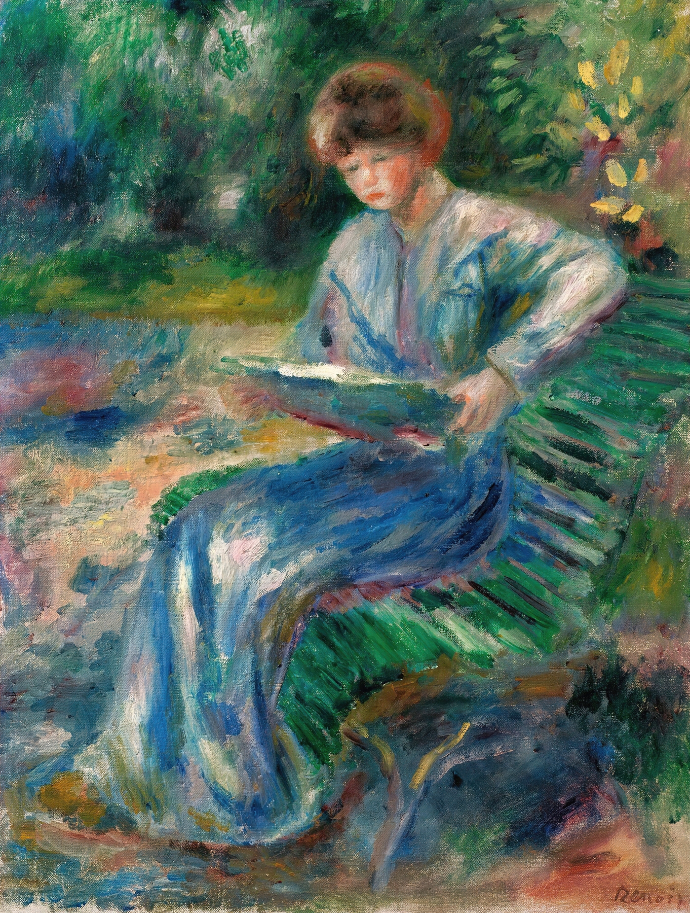 Femme Lisant Sur Un Banc (circa 1905)