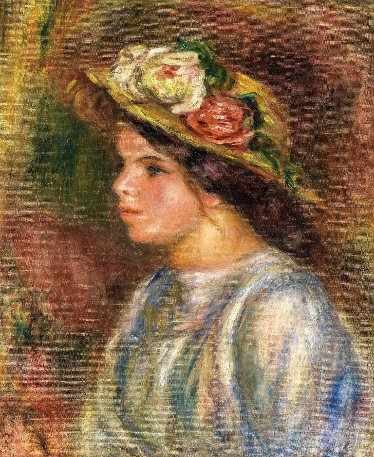 Buste De Femme, Chapeau De Paille Garni (circa 1914)