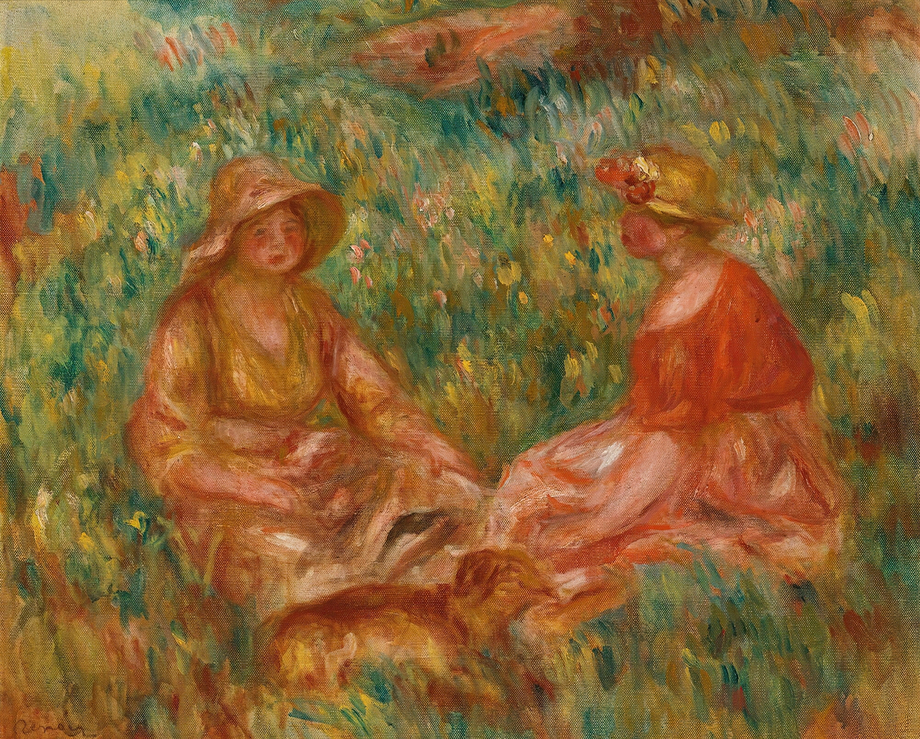 Deux Filles Dans Un Pré (Deux Femmes Dans L’herbe) (circa 1910)