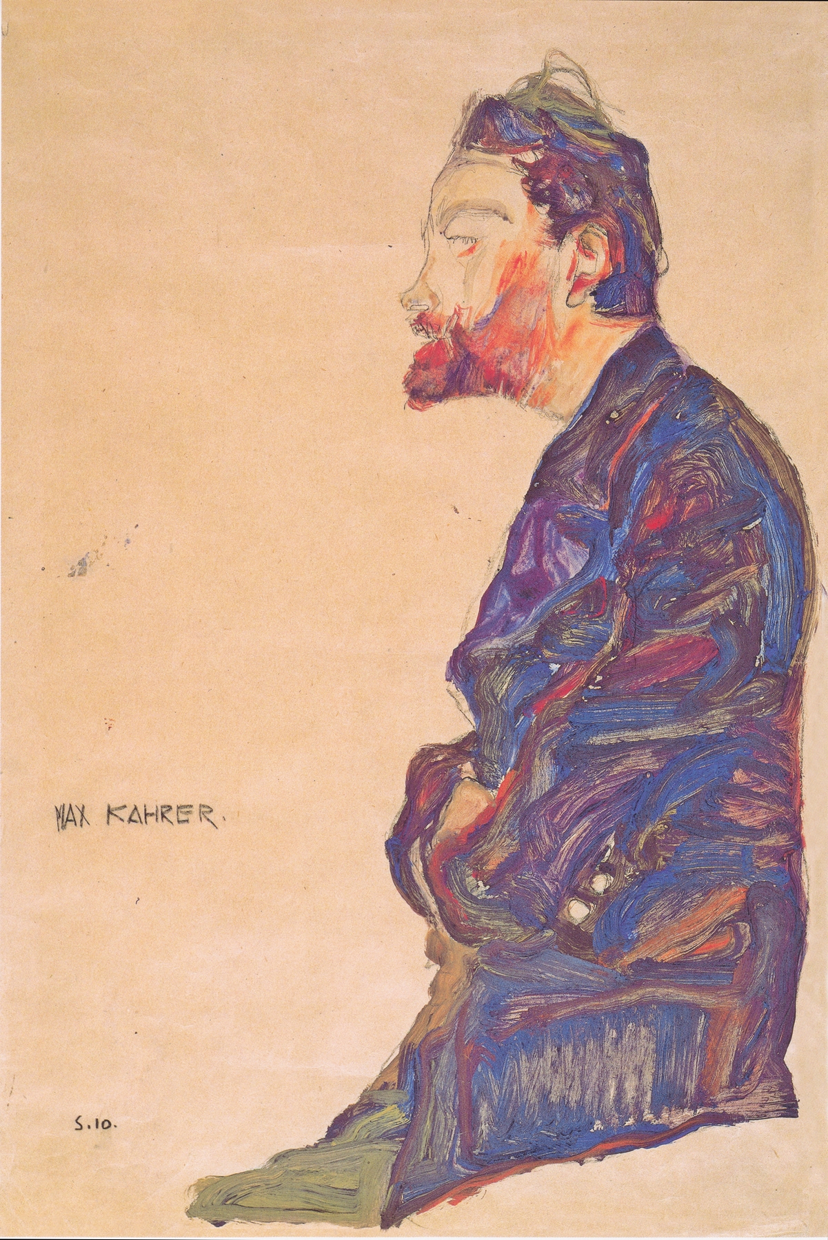 Max Kahrer im Profil (1910)