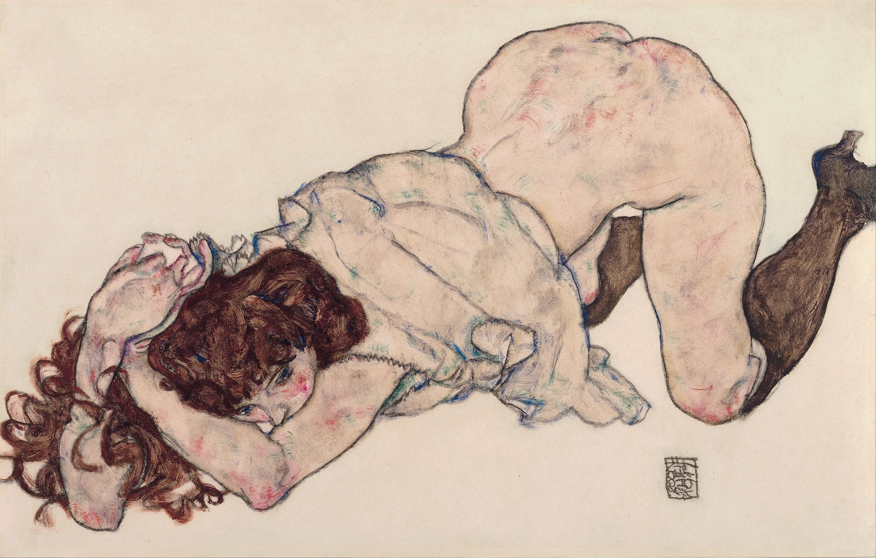 Kneeling Girl, Resting on Both Elbows (1917)