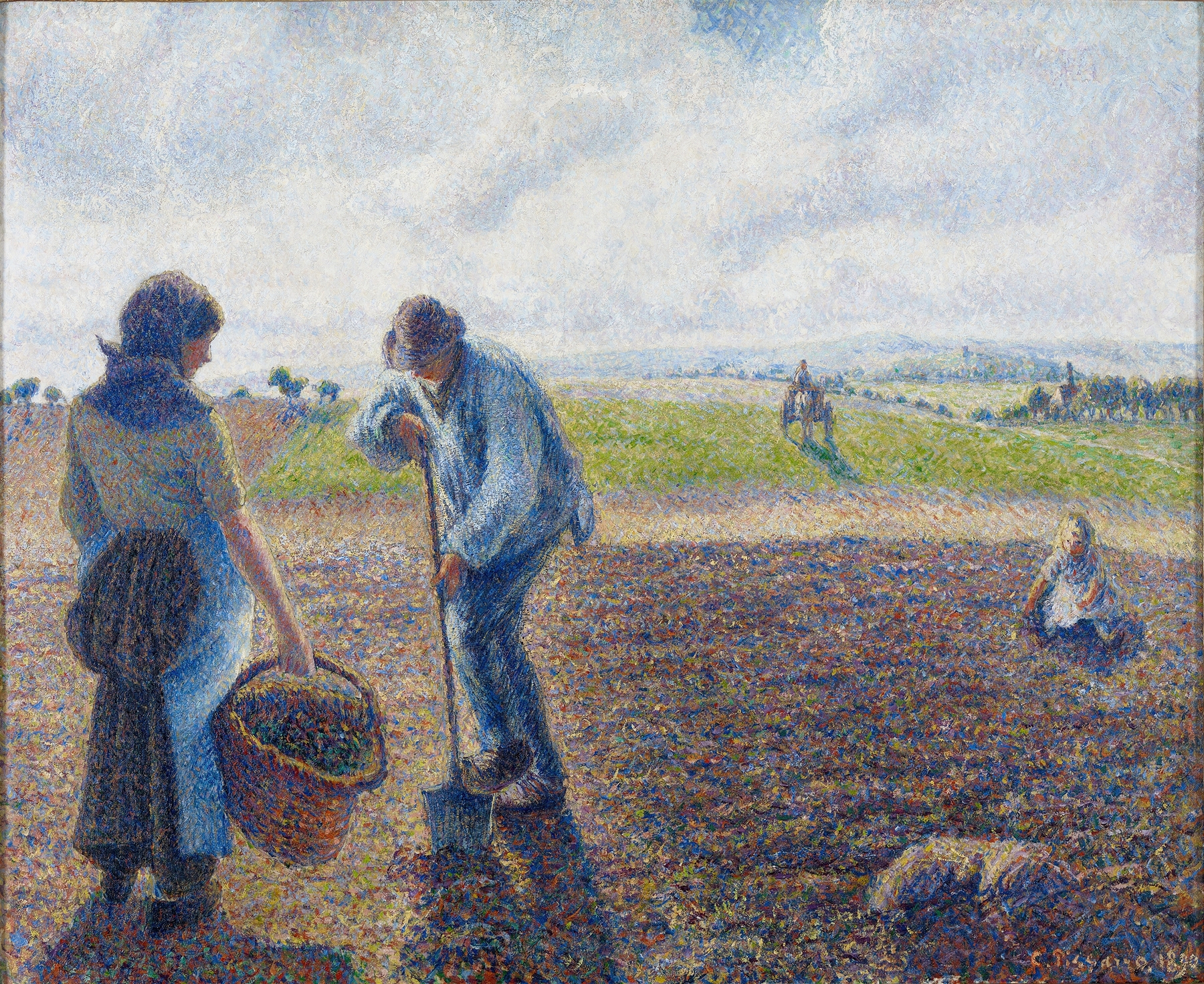 Paysans dans les champs, Éragny (Peasants in the Fields, Éragny)  (1890)