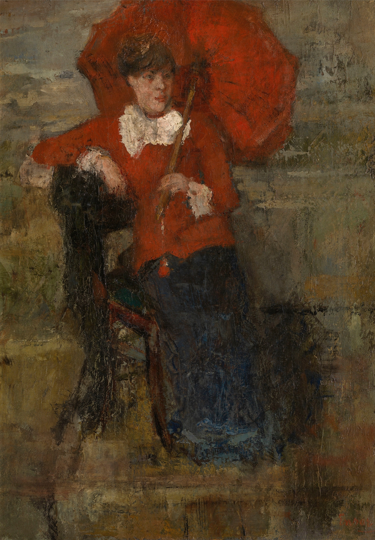 Lady with Red Parasol (1880)