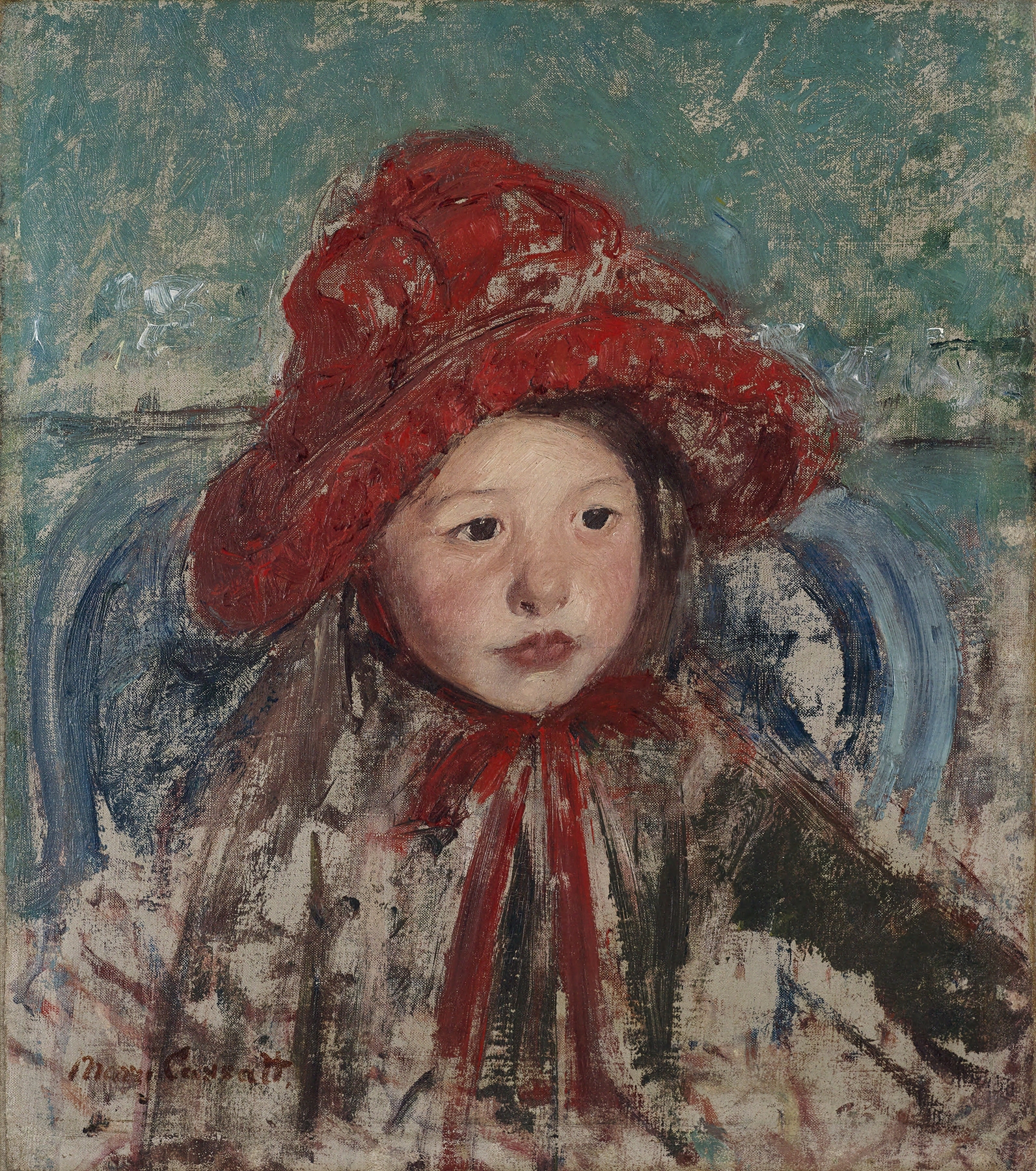 Little Girl in a Large Red Hat (ca. 1881)