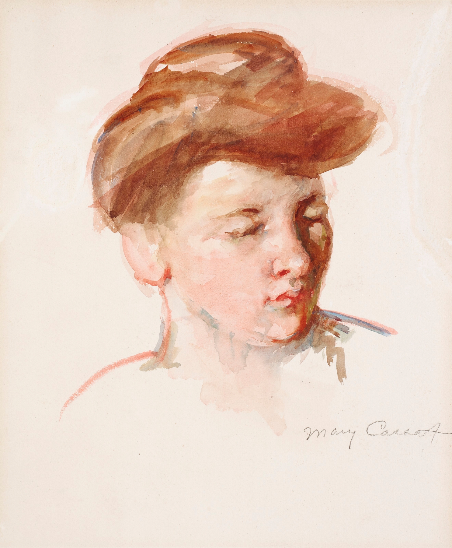Sketch of Mother Jeanne’s Head Looking Down (circa 1907-08)