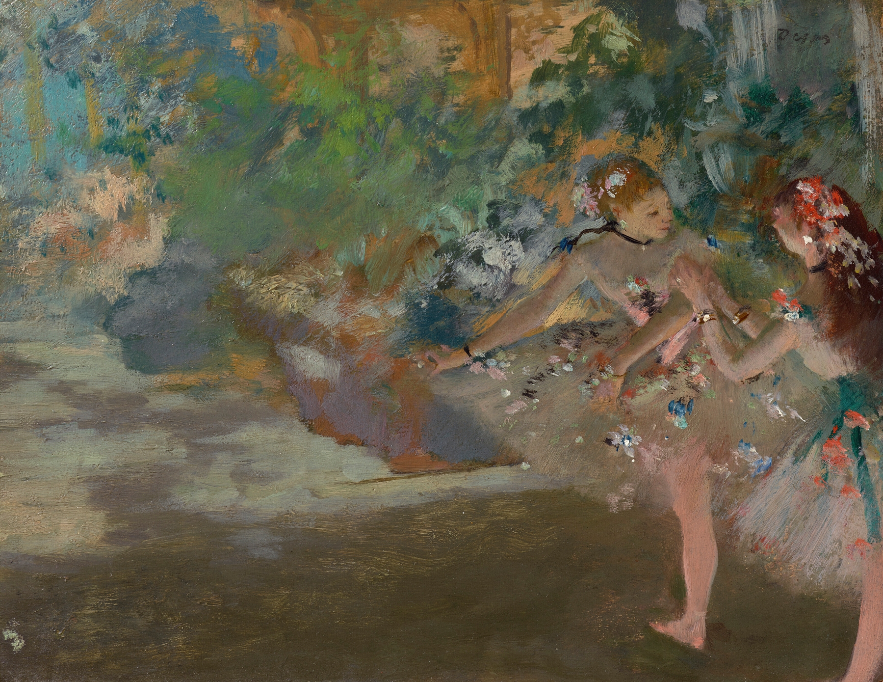 Deux danseuses sur la scène (circa 1880)