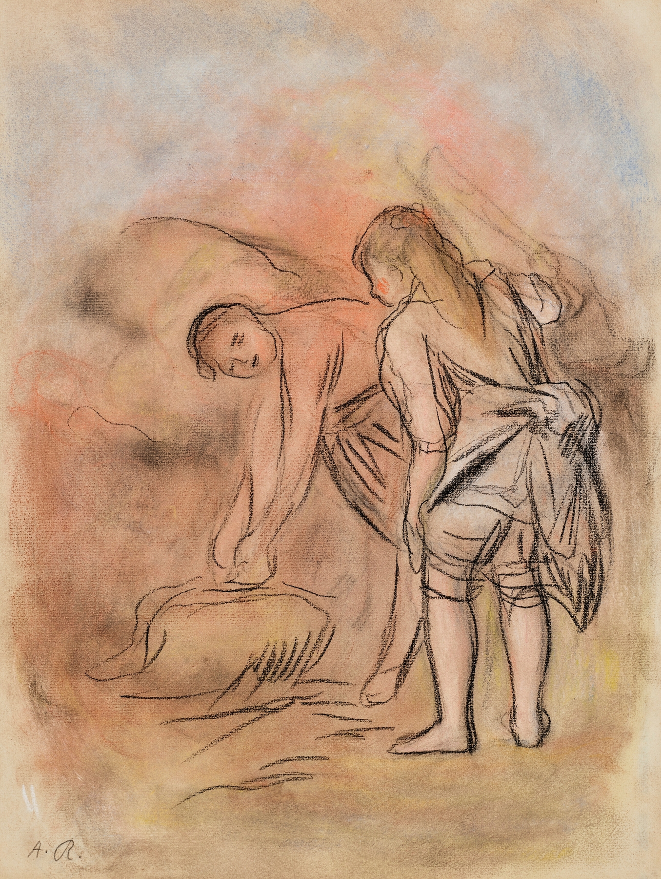 Deux jeunes filles au bord de la mer (circa 1890)