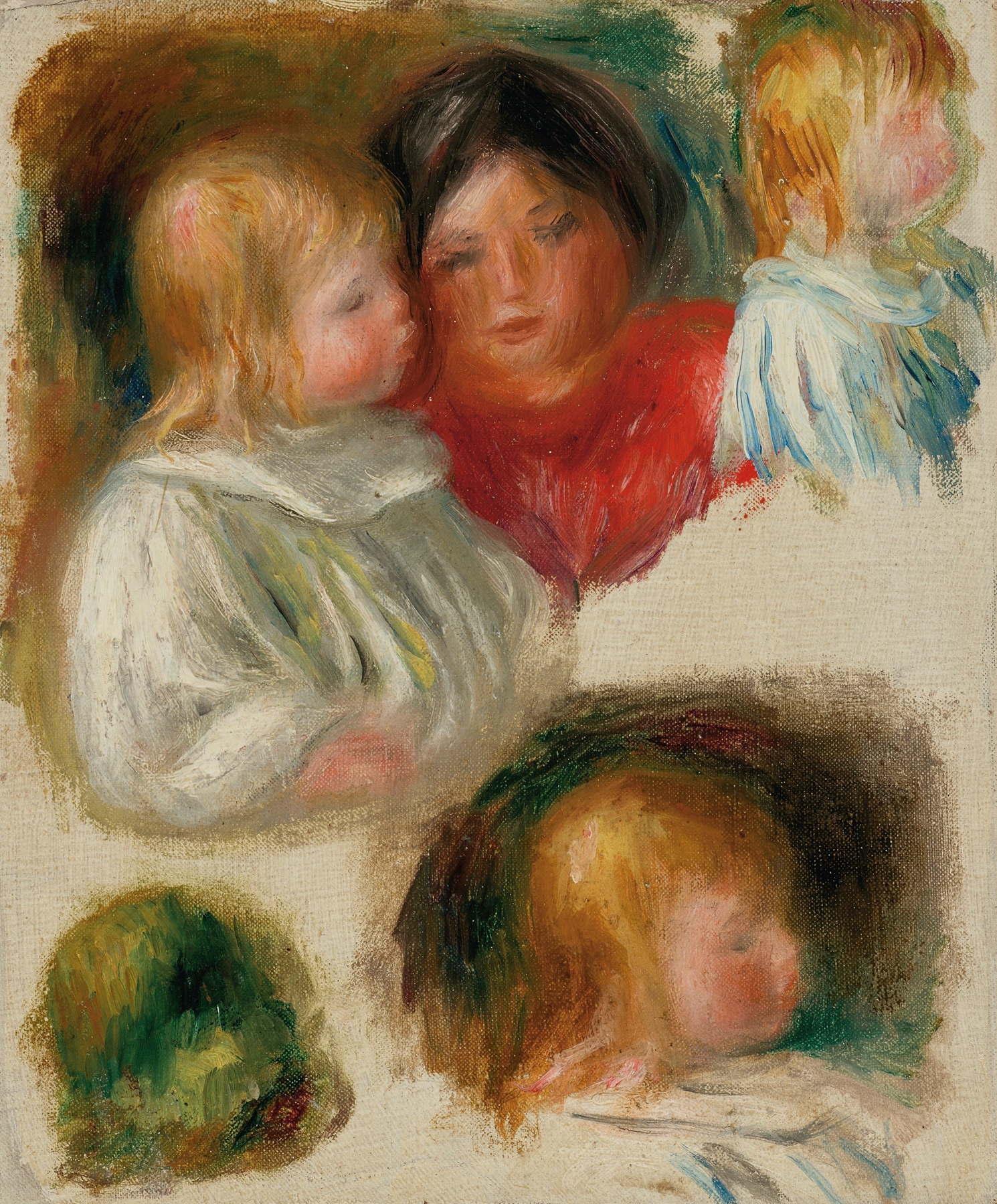 Etude d’enfants et jeune femme