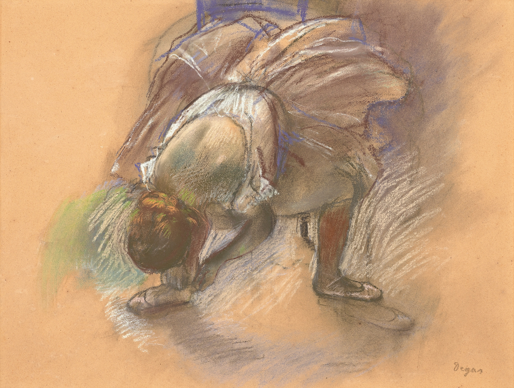 Danseuse rajustant son chausson (circa 1887)