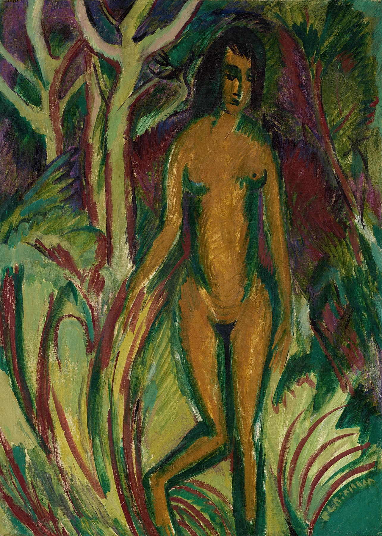 Aus dem Wald schreitender Akt (1913-1920)