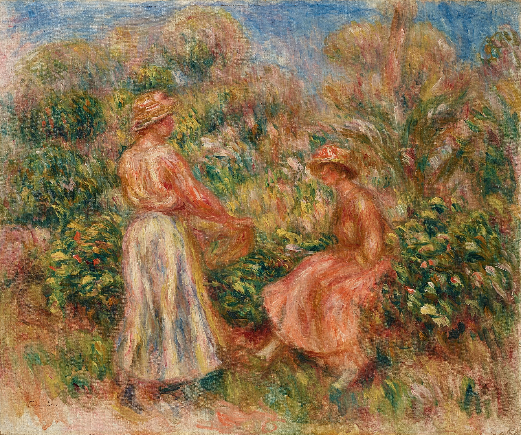 Deux femmes dans le jardin de Cagnes (1918)