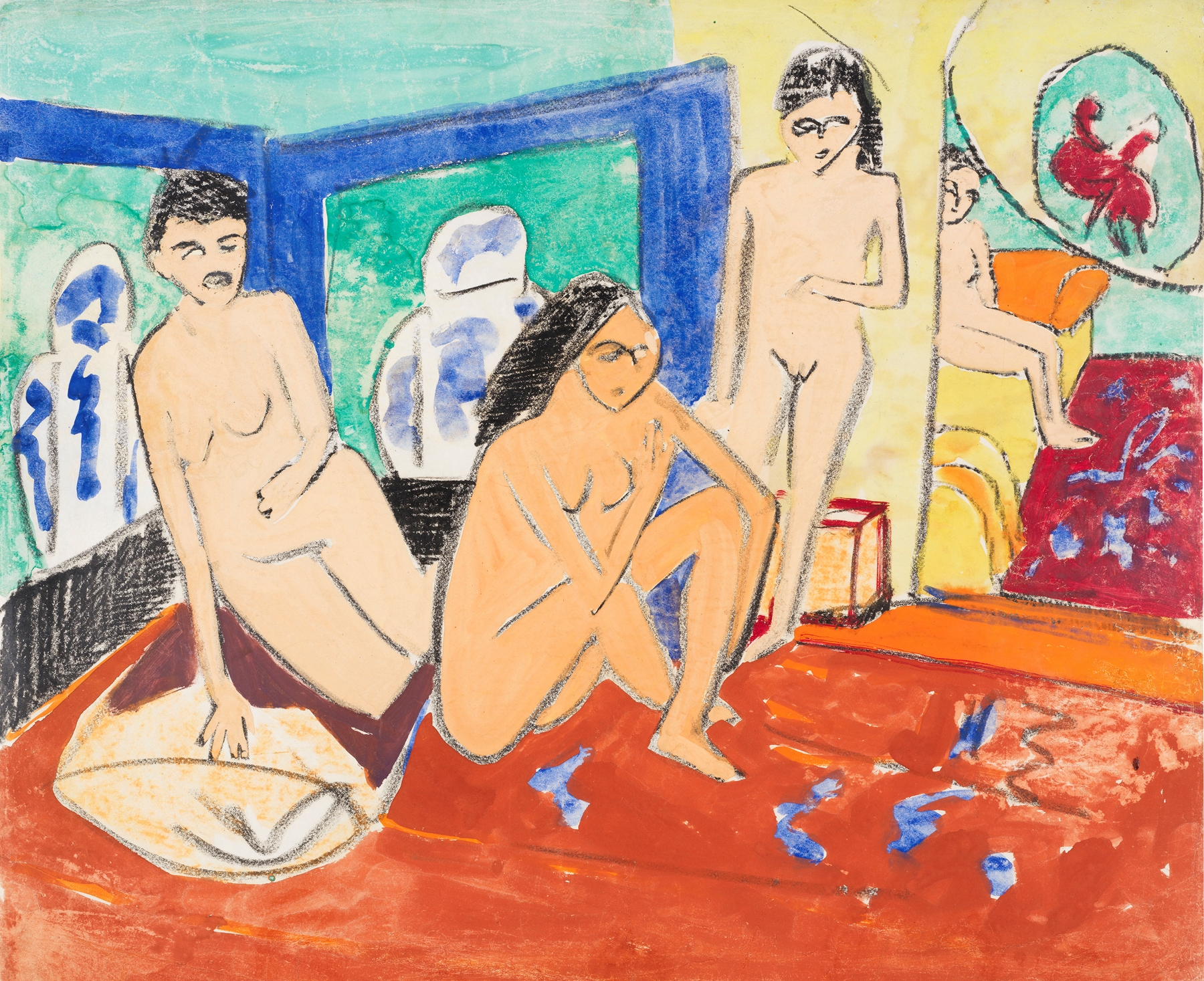 Vier weibliche Akte im Atelier (1910)