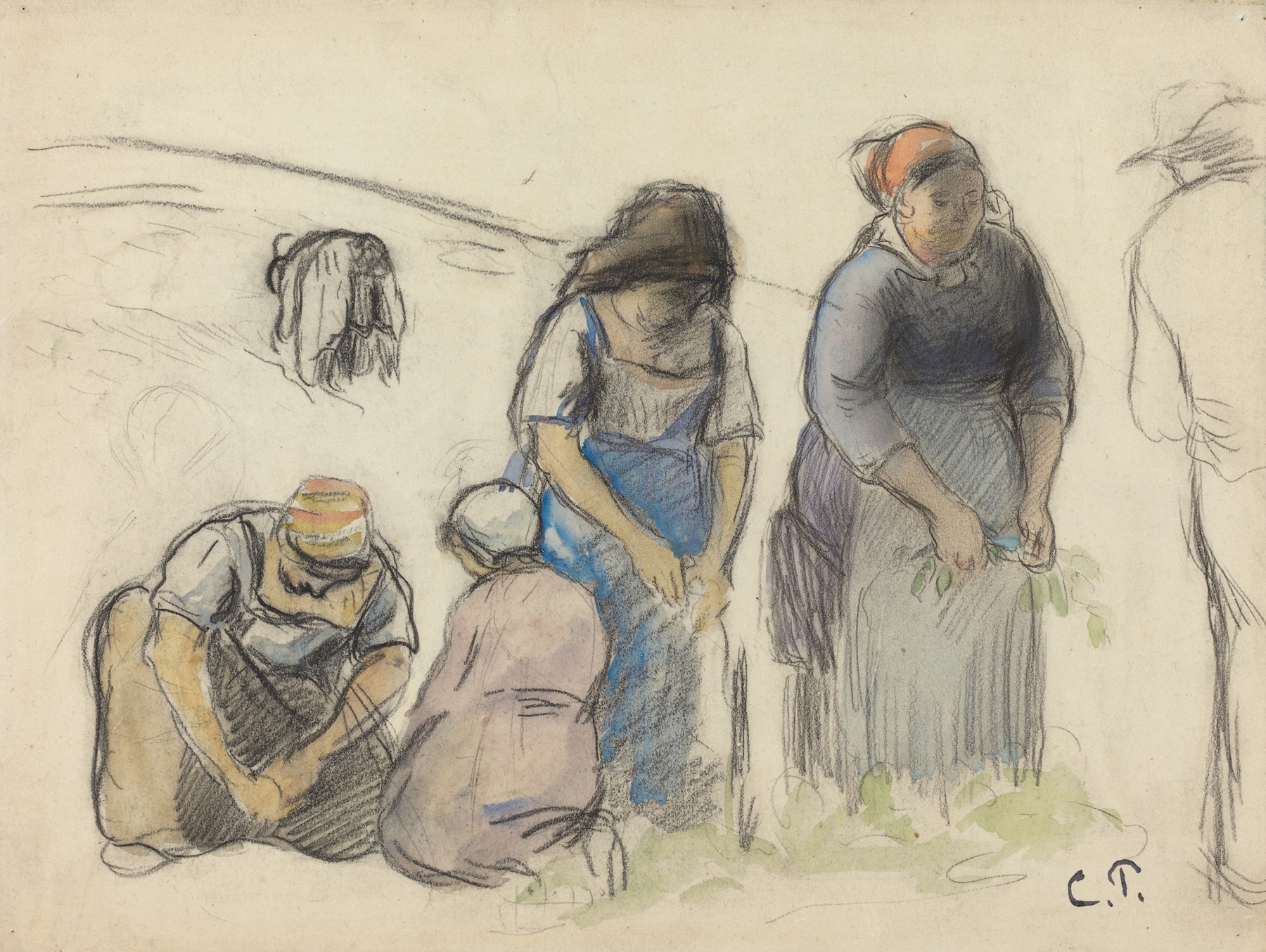 Pea Harvesters (recto) (c. 1880)