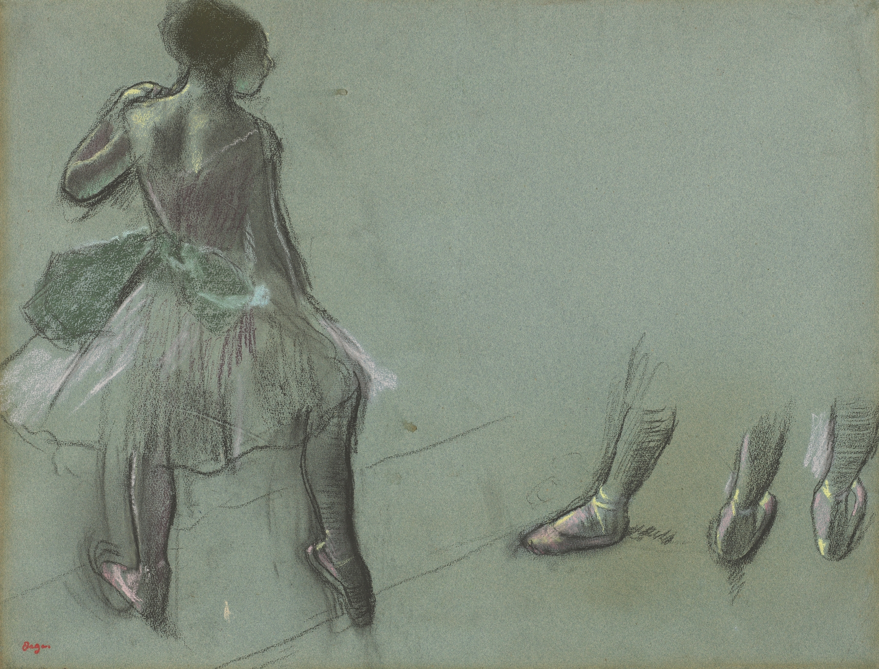 Dancer Seen from Behind and Three Studies of Feet (c. 1878)