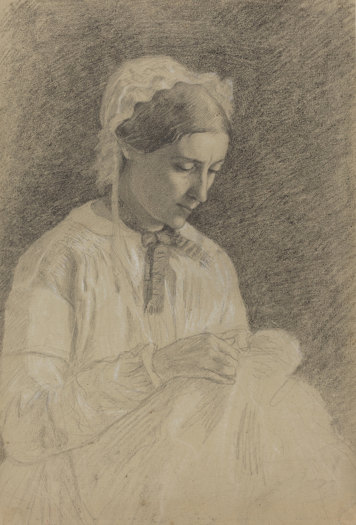 Woman Embroidering (1855-1860)