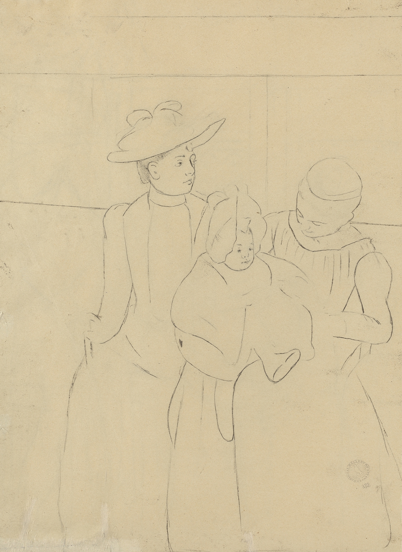 In the Omnibus (verso) (c. 1891)