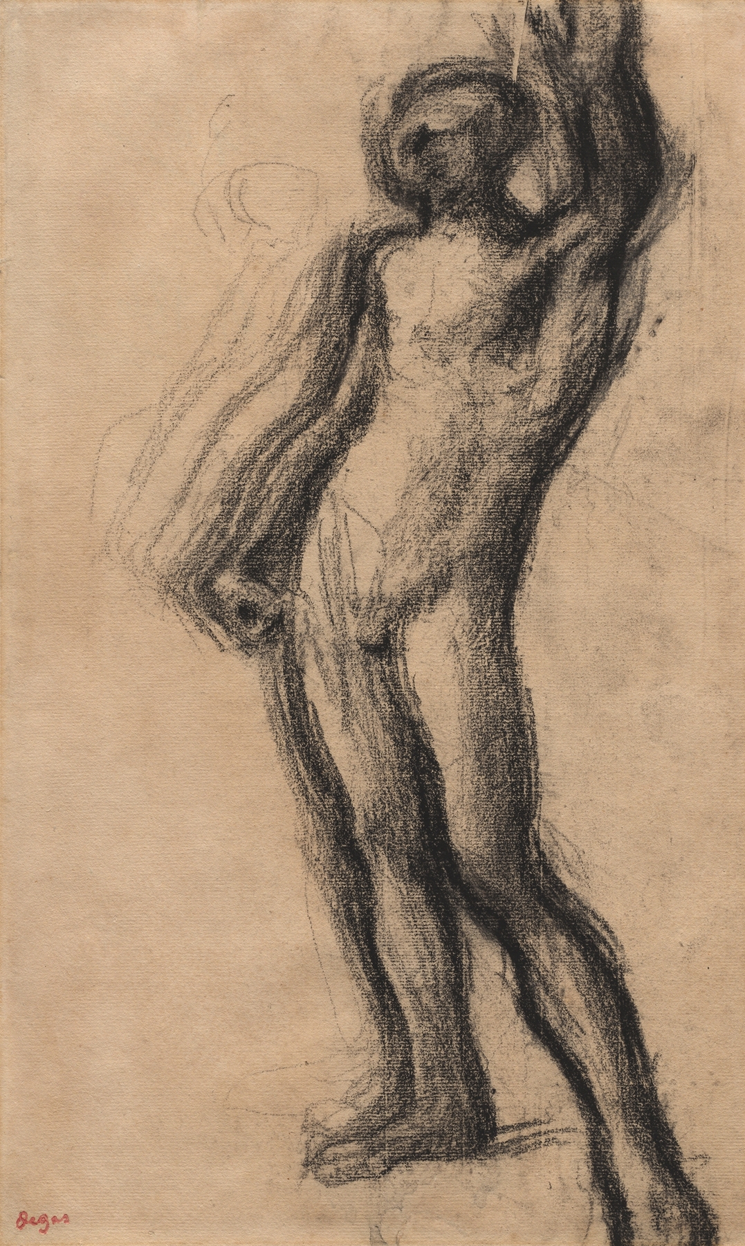 Nude Man Standing, with Left Hand Raised (c. 1900)