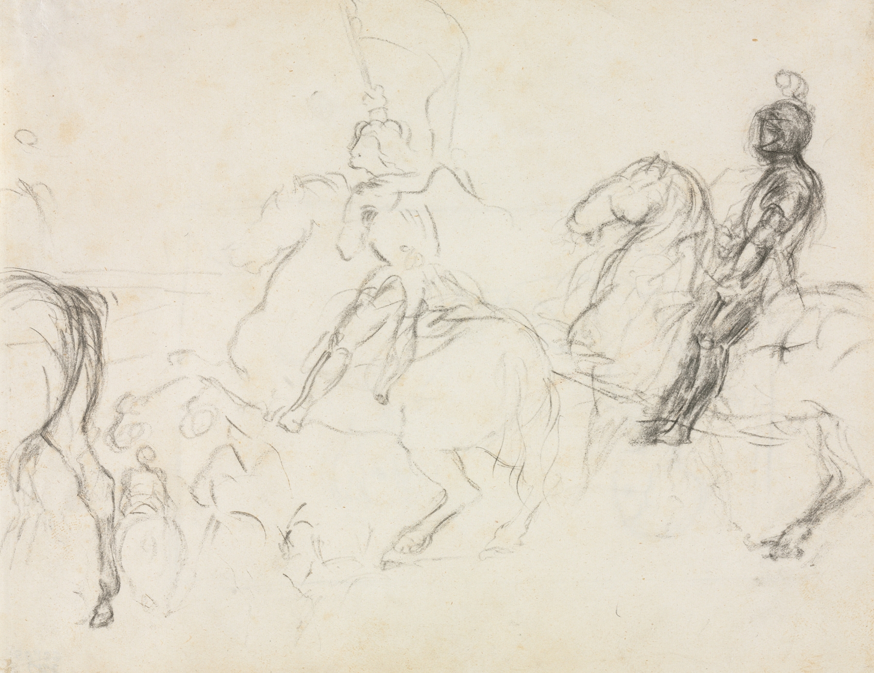 Battle Scene with Armored Figures on Horseback (1856-60)