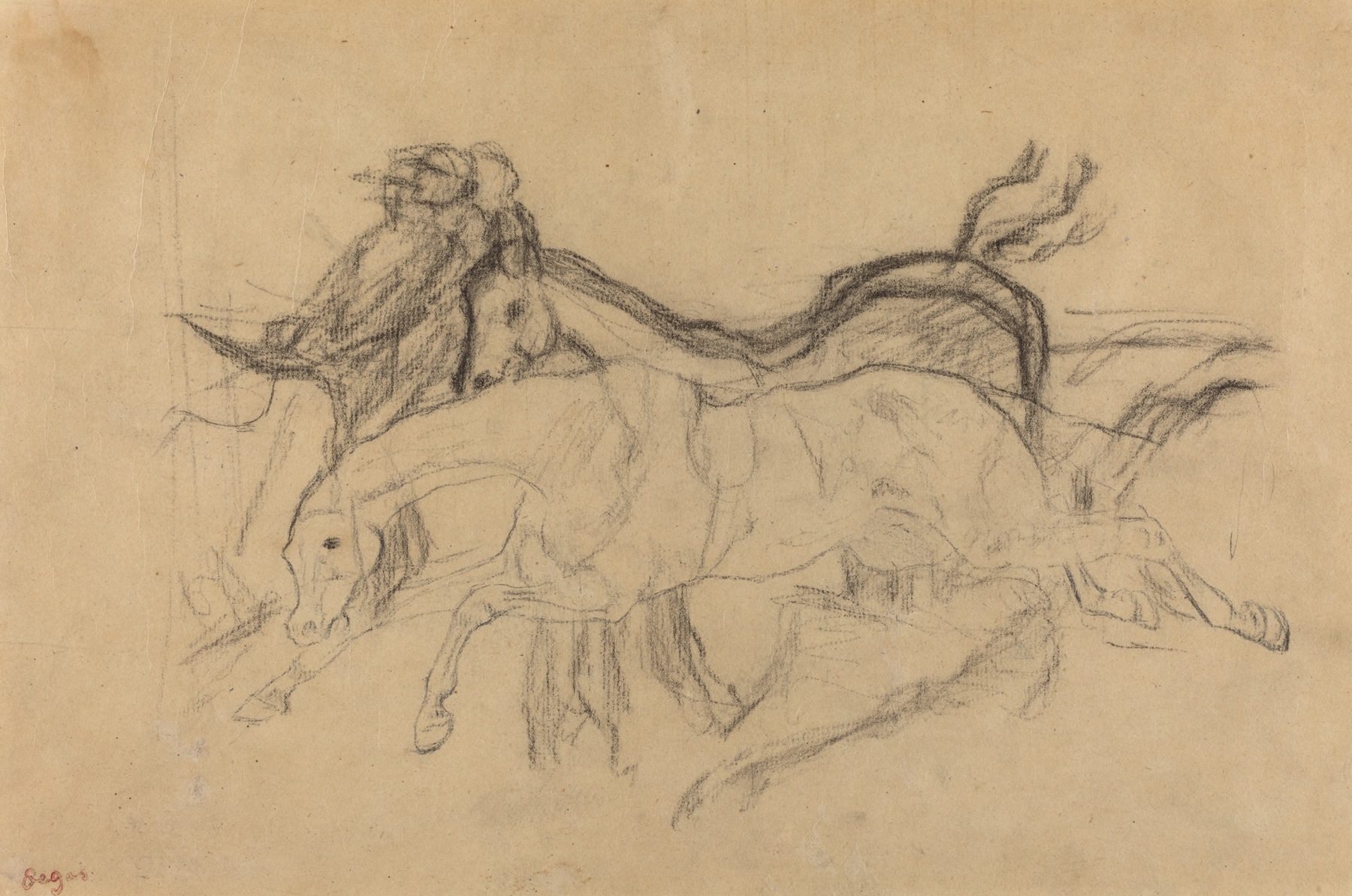 Racehorses (study for ‘Scene from the Steeplechase – The Fallen Jockey’) (c. 1881)