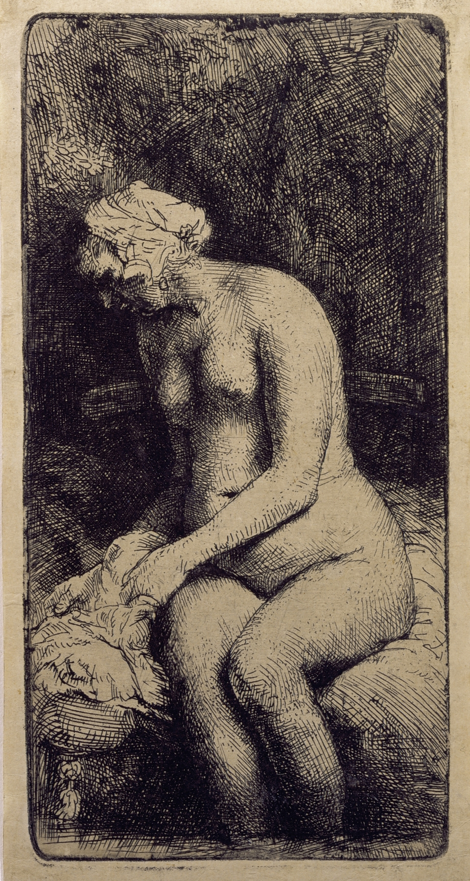 A Woman Bathing Her Feet at a Brook (1658)