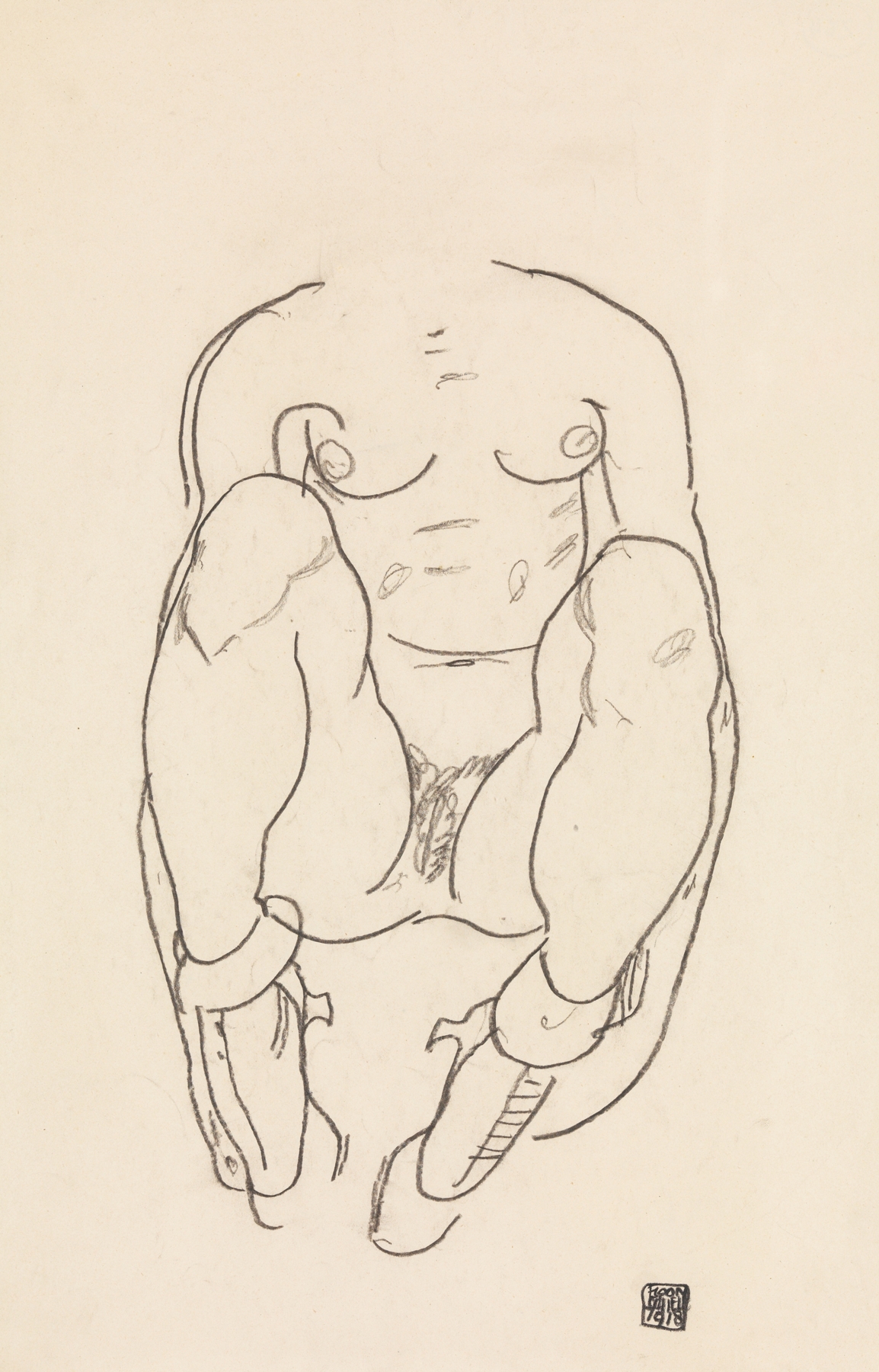 Torso of a Seated Woman with Boots (1918)