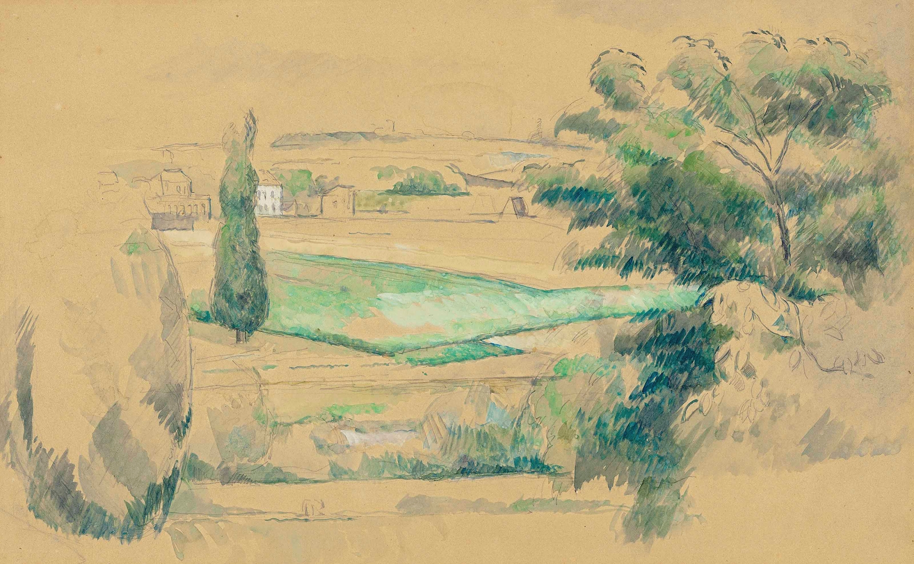 Paysage (environs de Melun) (circa 1879-1880)