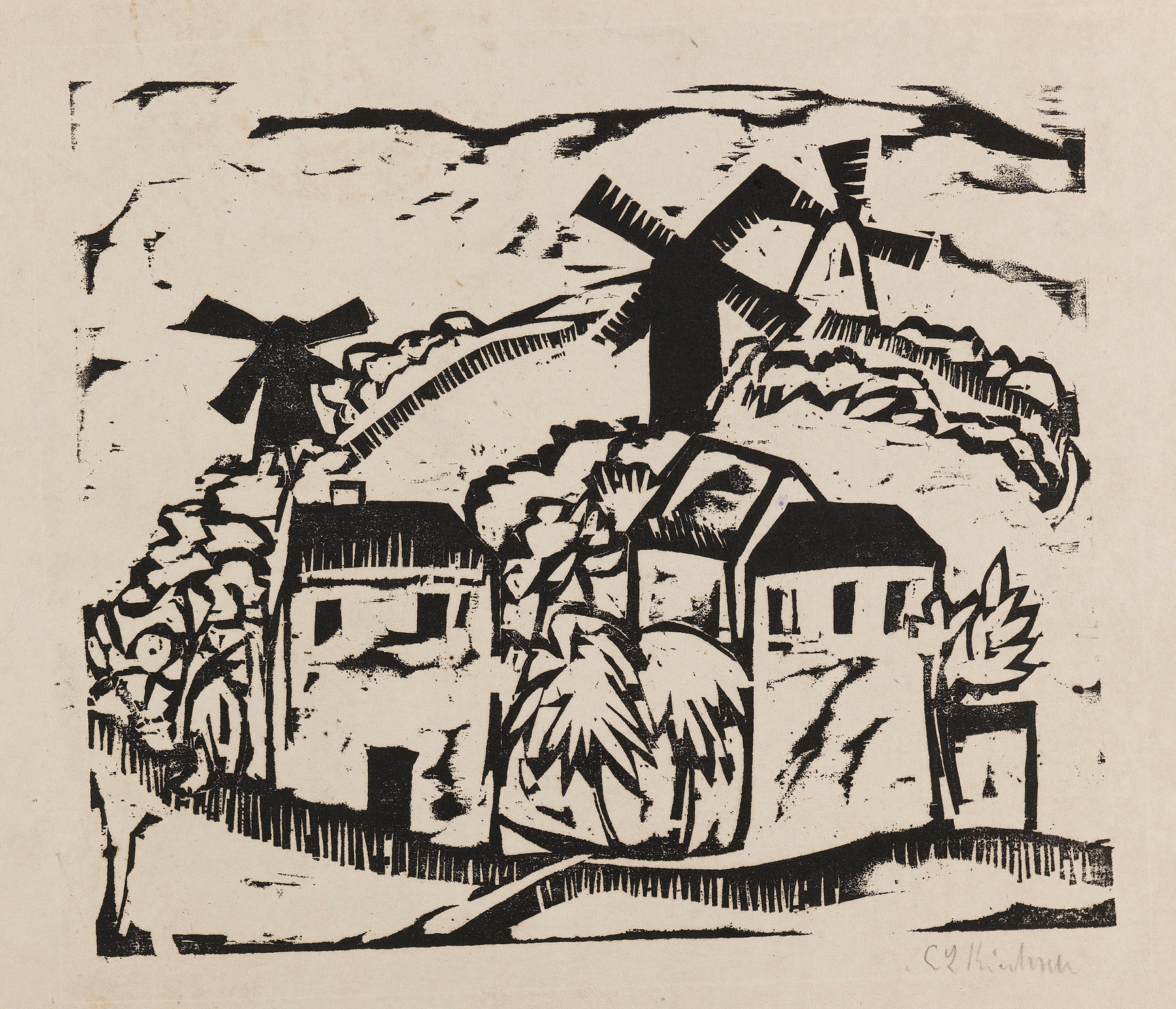 Landschaft mit Windmühlen (1912)