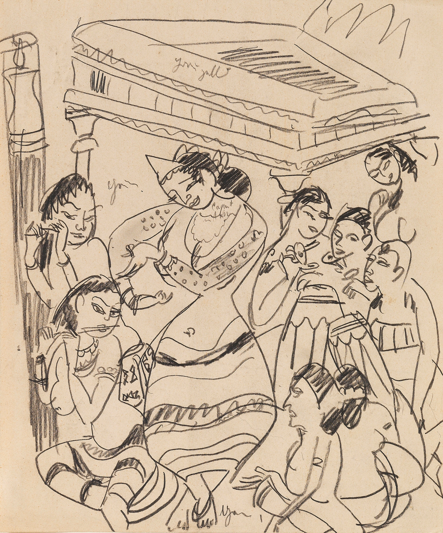 Tanzende Königin Sivali und Musikerinnen (1911)