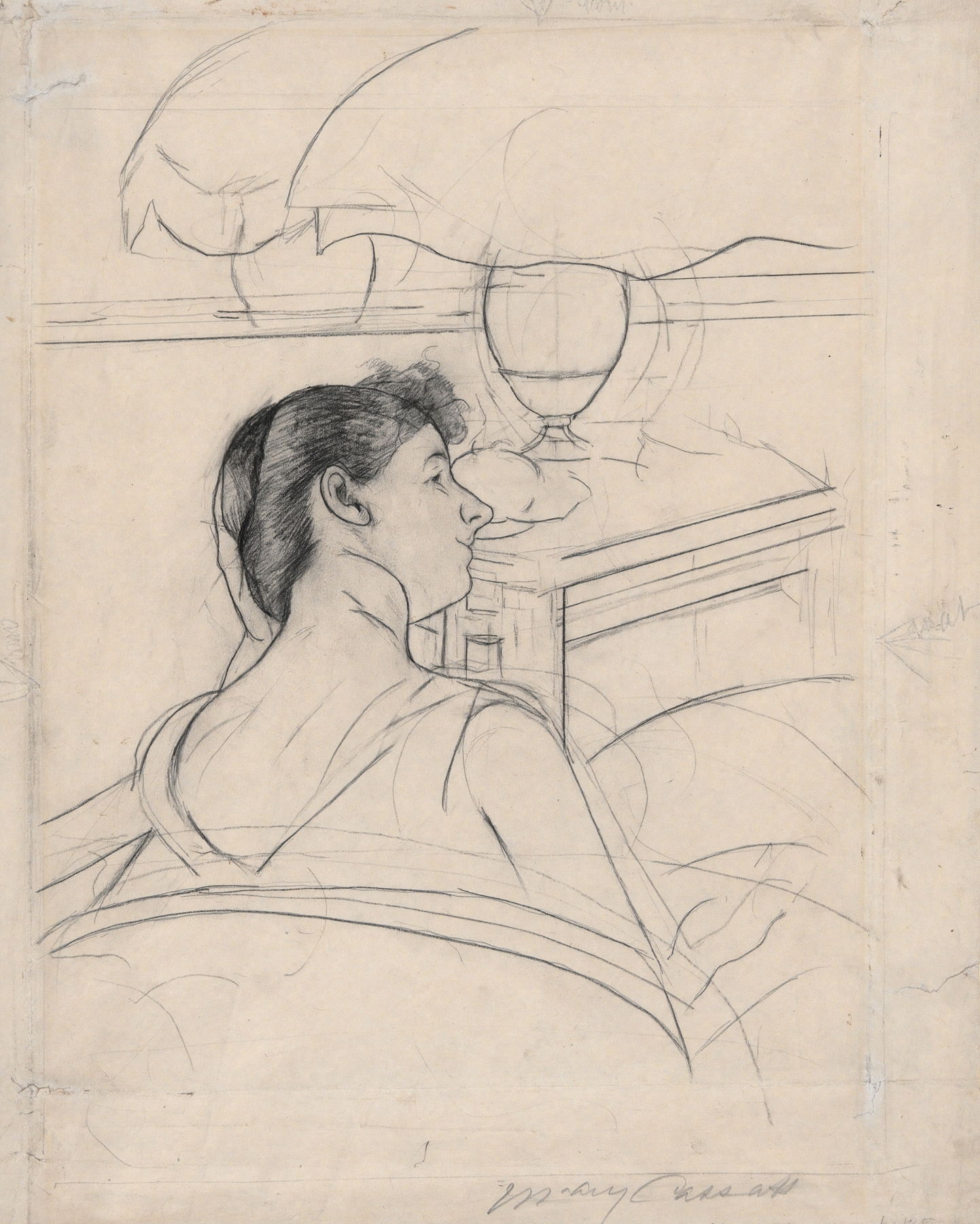 Woman and Lamp (ca. 1891)