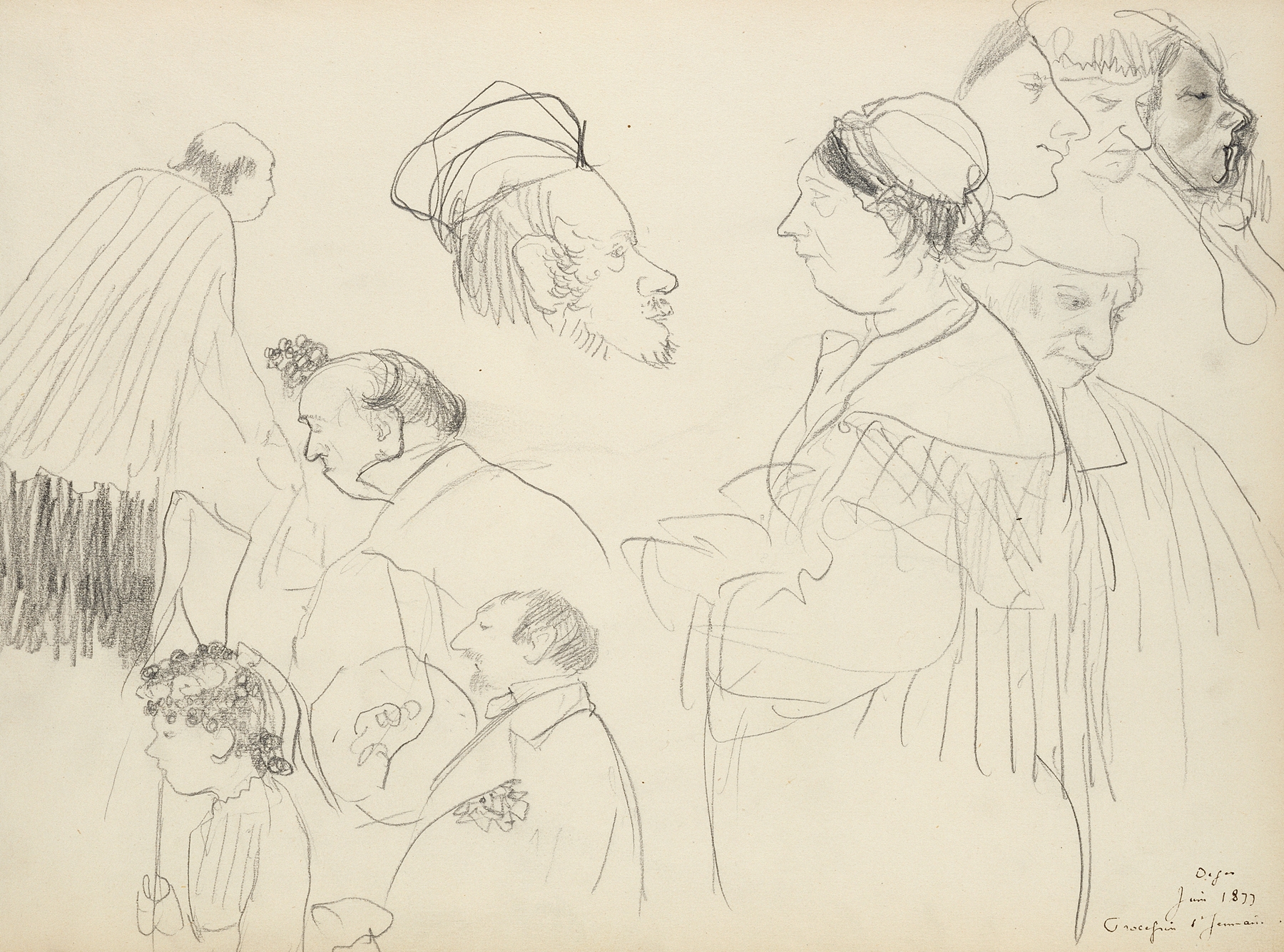 Sketches of Figures at a Funeral (1877)