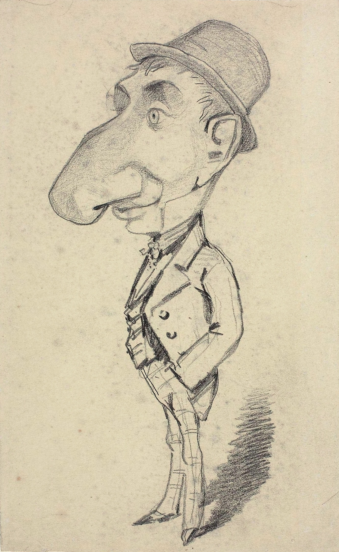 Caricature of a Man with a Large Nose (1855)