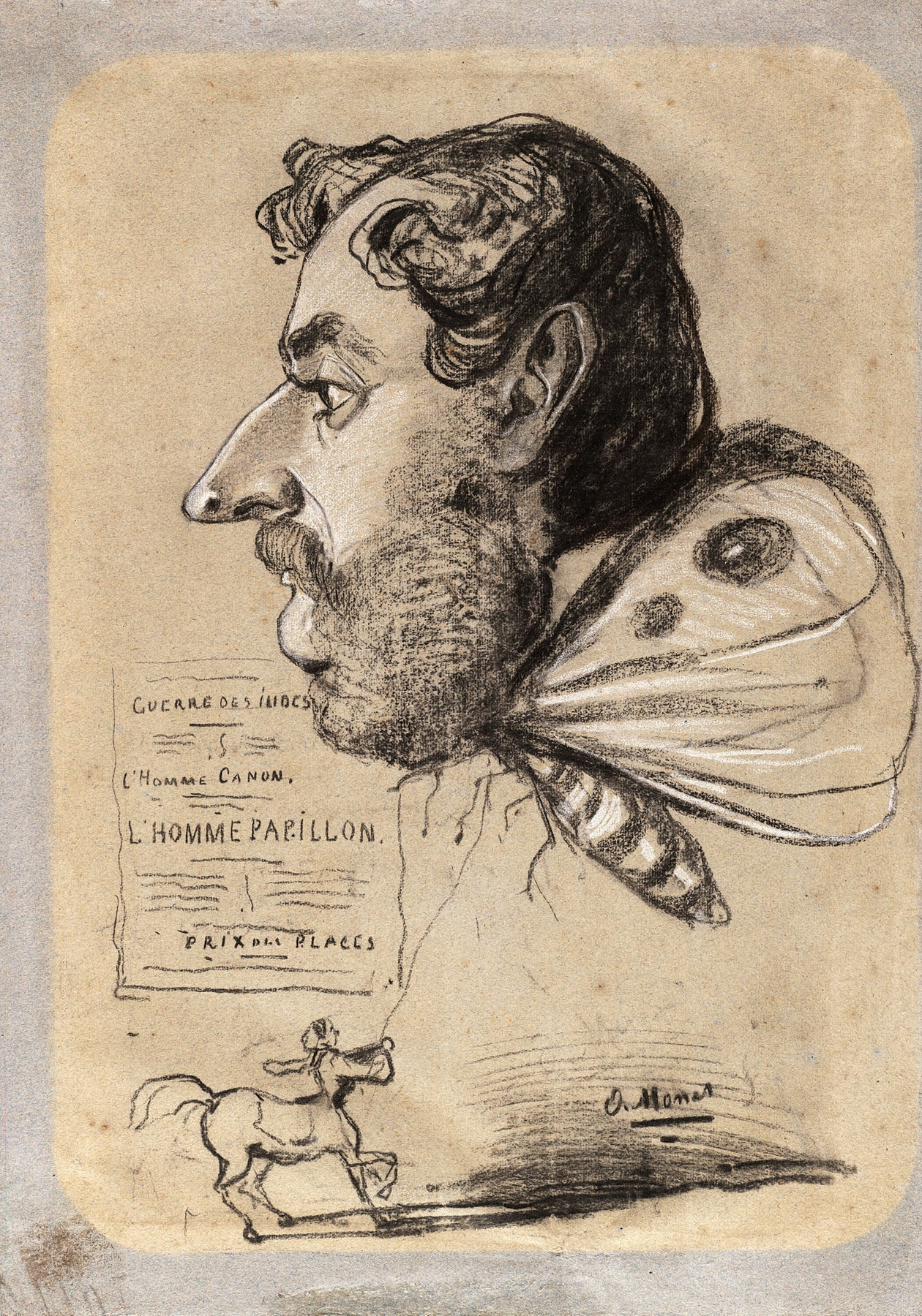 Caricature of Jules Didier (‘Butterfly Man’) (c. 1858)