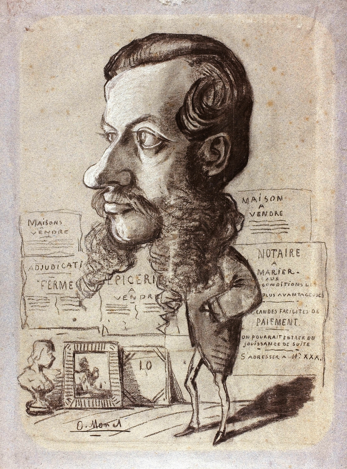 Caricature of Léon Manchon (1858)