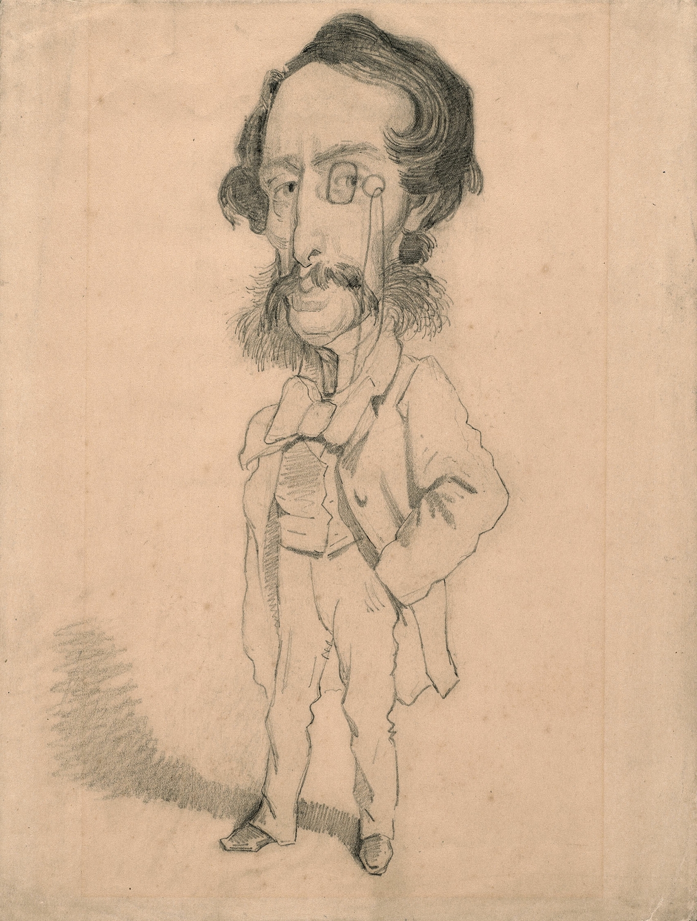 Caricature of Mario Uchard (c. 1858)