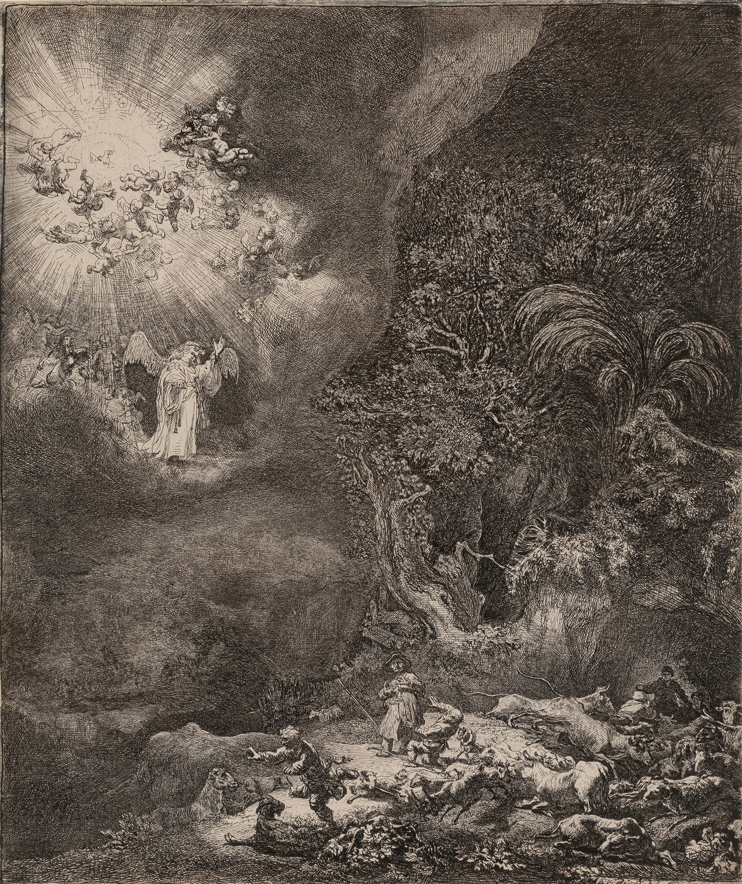 The angel appearing to the shepherds (1634)