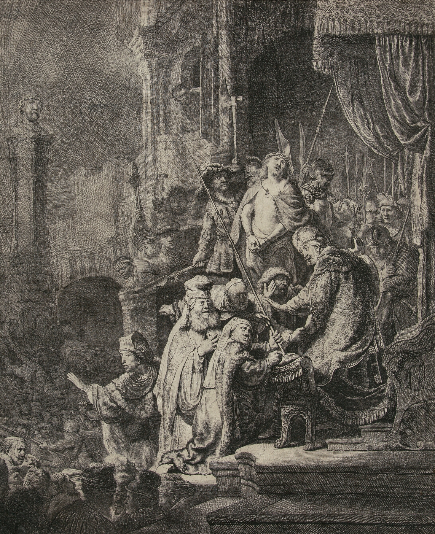 Christ before Pilate; large plate (1635)